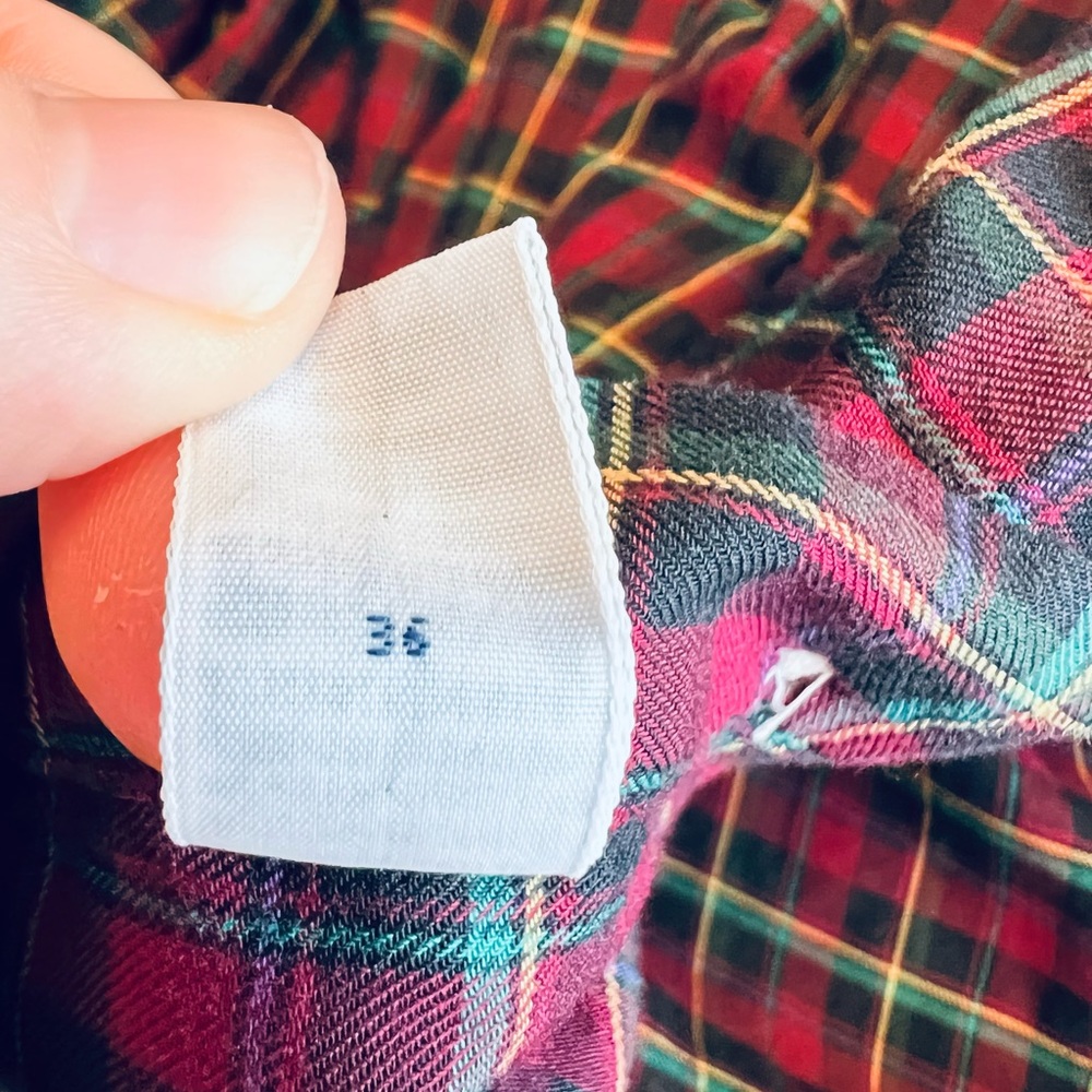 Vintage Ralph Lauren Red & Green Plaid Button Down Long sleeve Shirt size Large - Picture 10 of 10